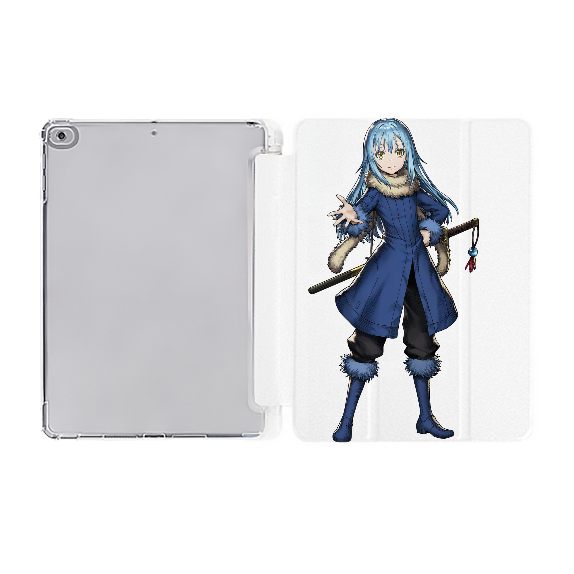 （画像用） 転スラ Regarding Reincarnated to Slime IPad ケース ペン収納付き 三つ折りスタンド PUレザー×シリコン 対応機種9.5/10.5/10.9インチ